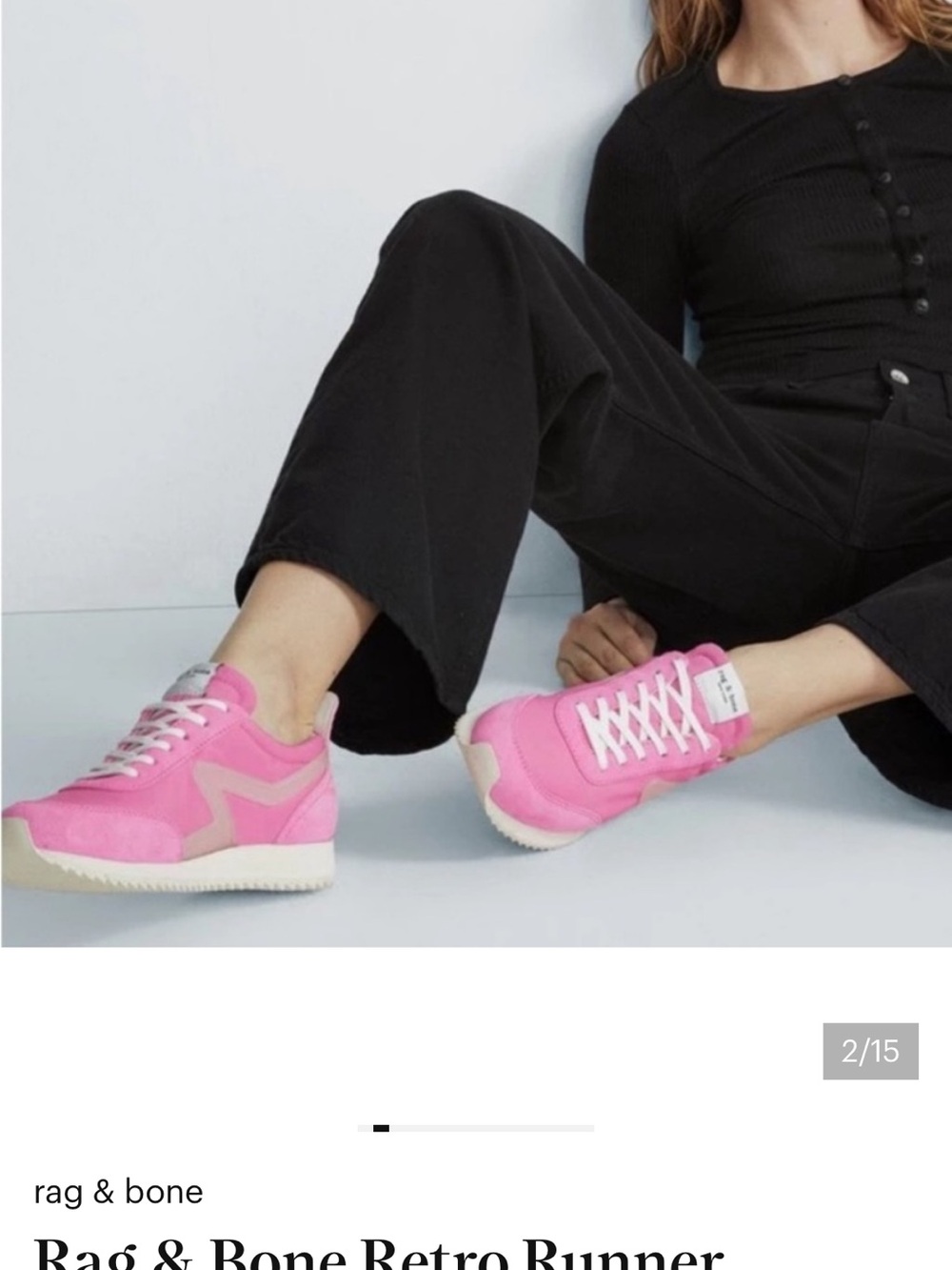 rag & bone Retro Runner Sneakers in Pink and Cream 8.5